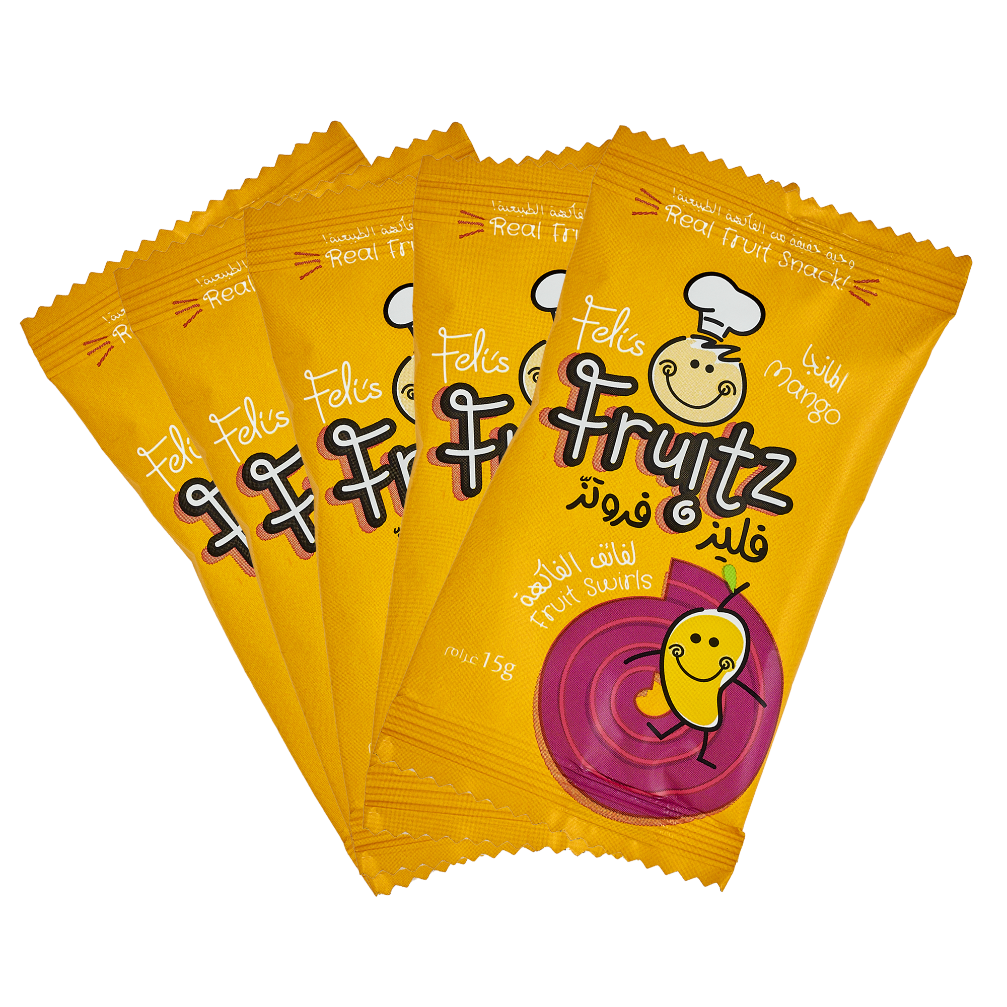 Feli's Fruitz Mango Fruit Swirls - Real Fruit Snack - Vegan- Gluten Free 75gm (5x15gm)