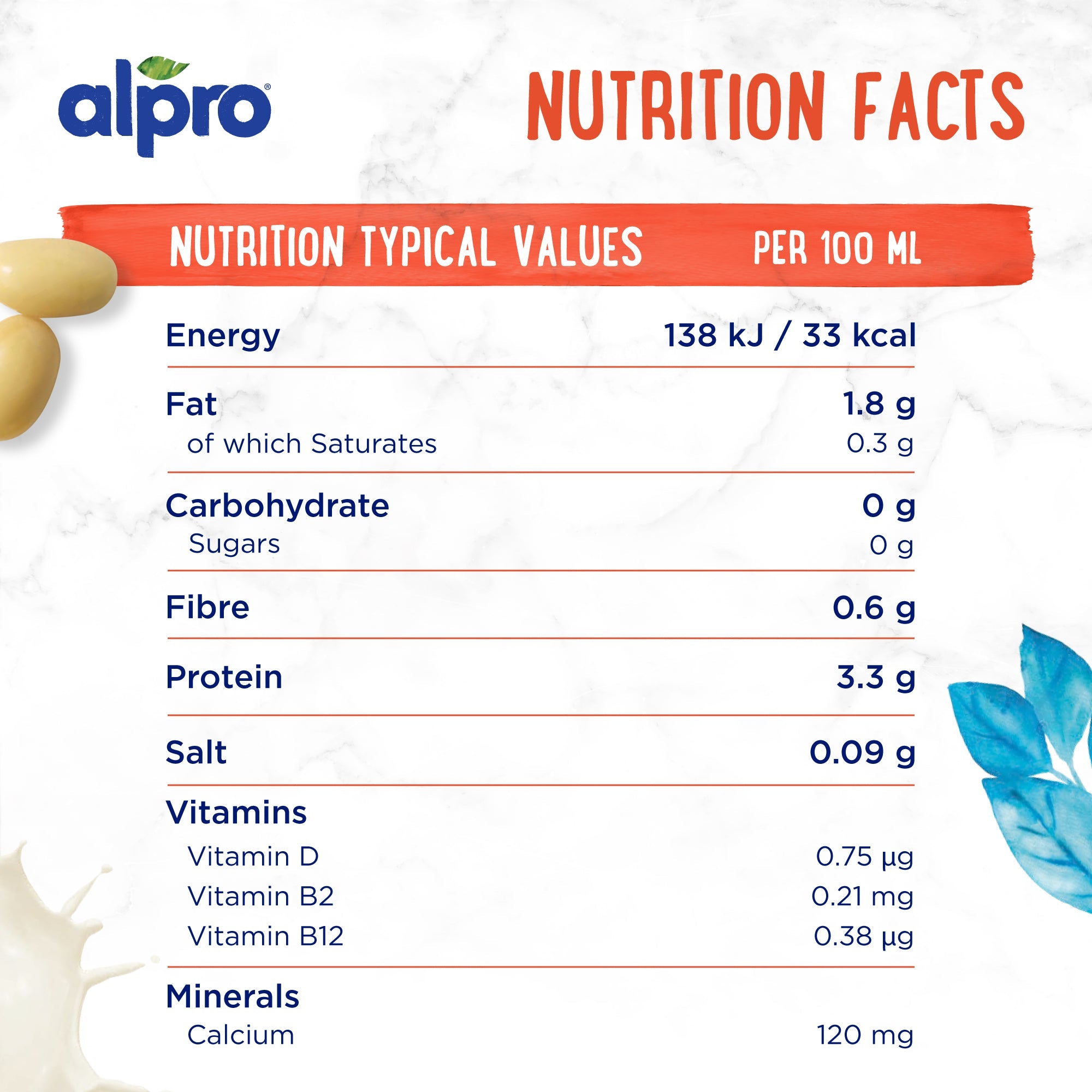 Alpro Soya Unsweetened Drink 1L, 100% Plant Based And Dairy Free, Suitable For Vegans, Naturally Free From Lactose, Rich In Nutrients