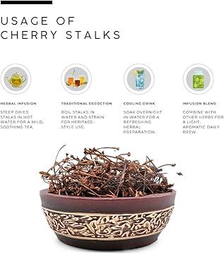 AWAFI MILL Dried Cherry Stalks Prunus avium Stem - 100 g | 3.5 Oz