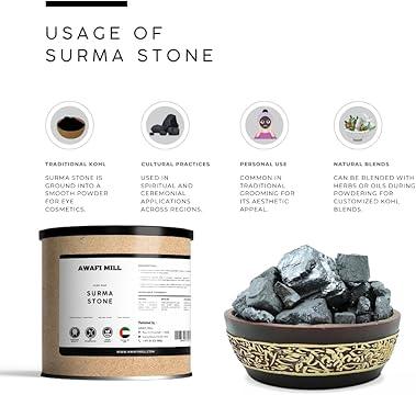 AWAFI MILL Surma Stone | Kohl Stibnite - 100 g | 3.5 Oz