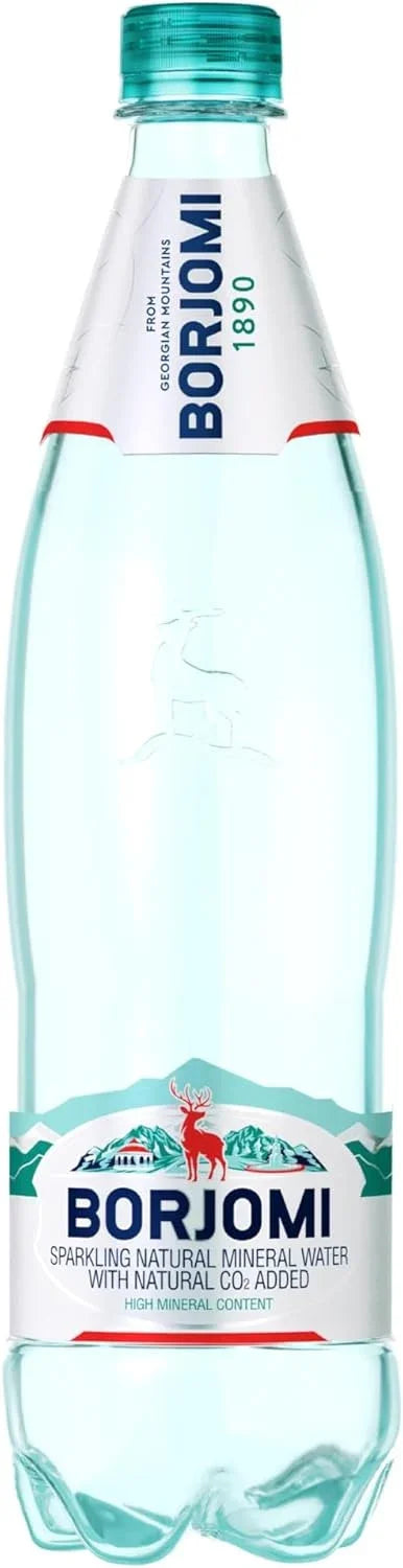 Borjomi Sparkling Glass bottle Natural Mineral Water 12x500ml