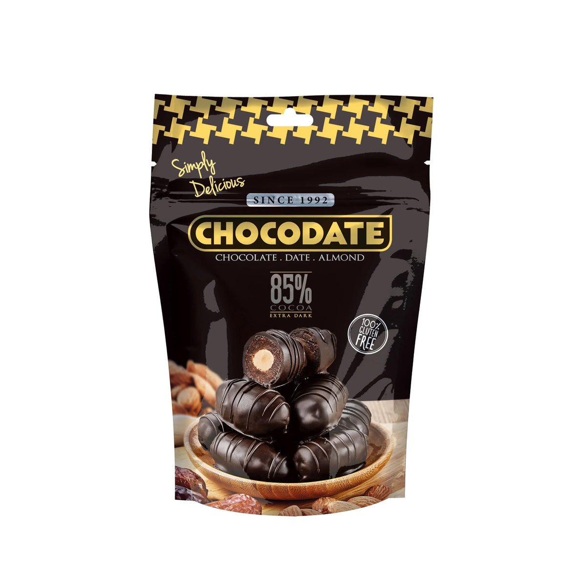 Chocodate Extra Dark – Chocolate-Coated Dates with Roasted Almonds - 250Gm