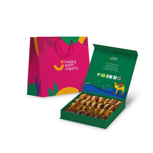 Happy Earth Organic Dubai Green Filled Dates - 500g