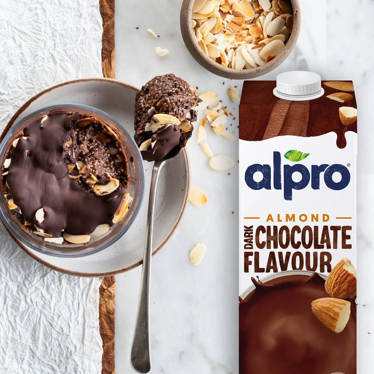 Alpro Almond Dark Chocolate - Case of 8 (8 x 1L)