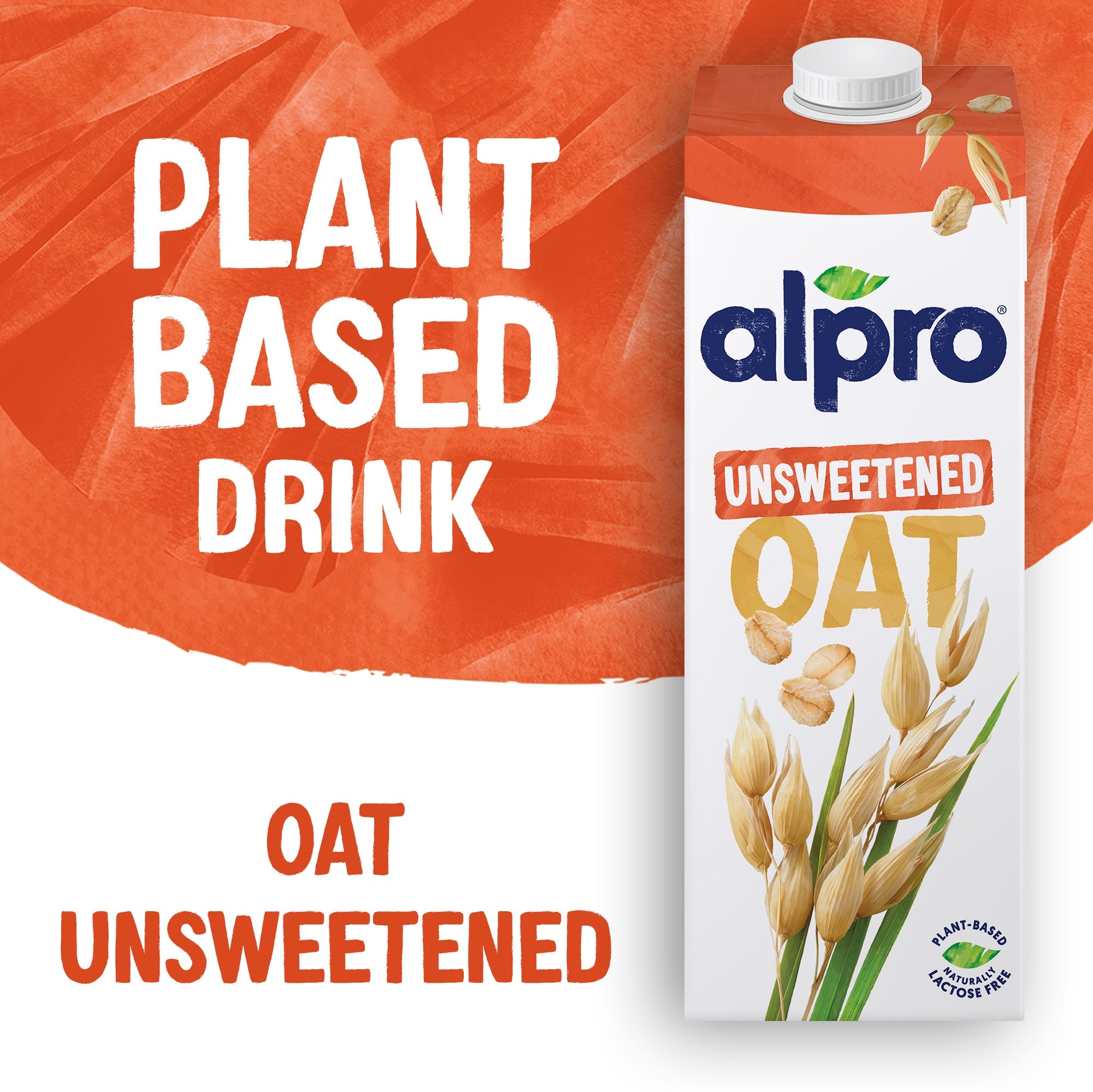 Alpro Drink Oat No Sugars/ Unsweetened Dual Pack (1l x 2), 100% Plant Based And Dairy Free, Suitable For Vegans, Naturally Free From Lactose, Rich In Nutrients