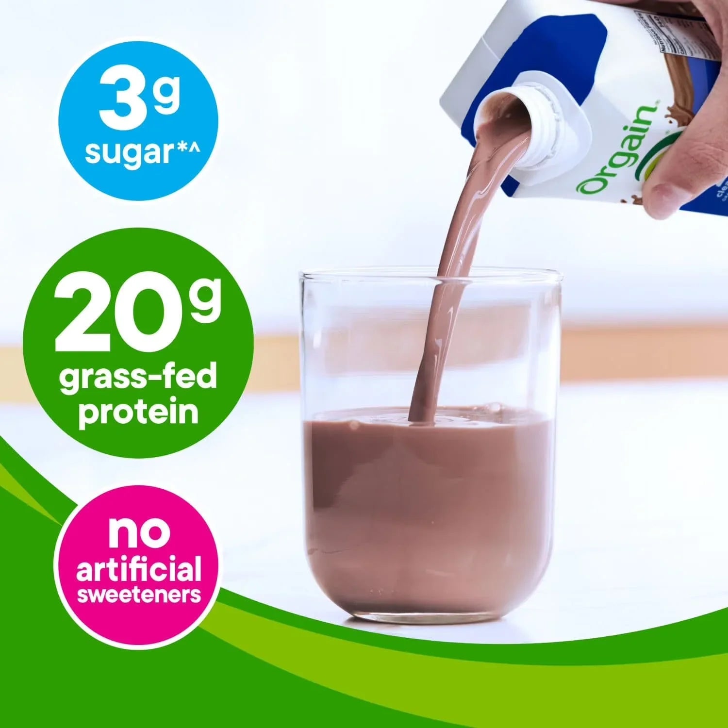 Orgain 20g Clean Protein Grass Fed Shake, Creamy Chocolate Fudge 330ml