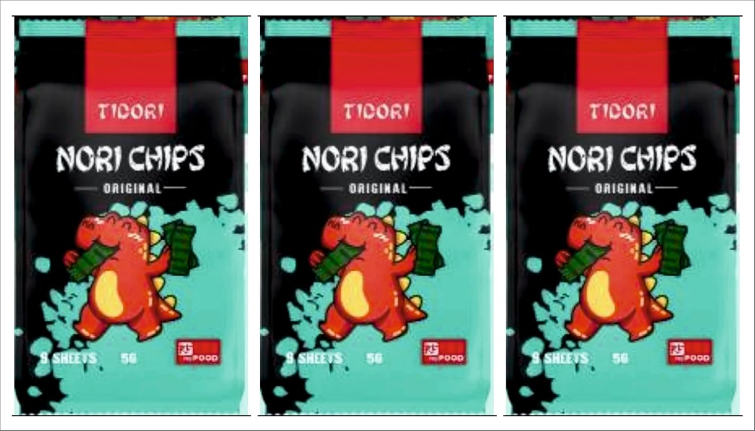 Tidori Nori Chips Original Taste 5g (Pack of 3)