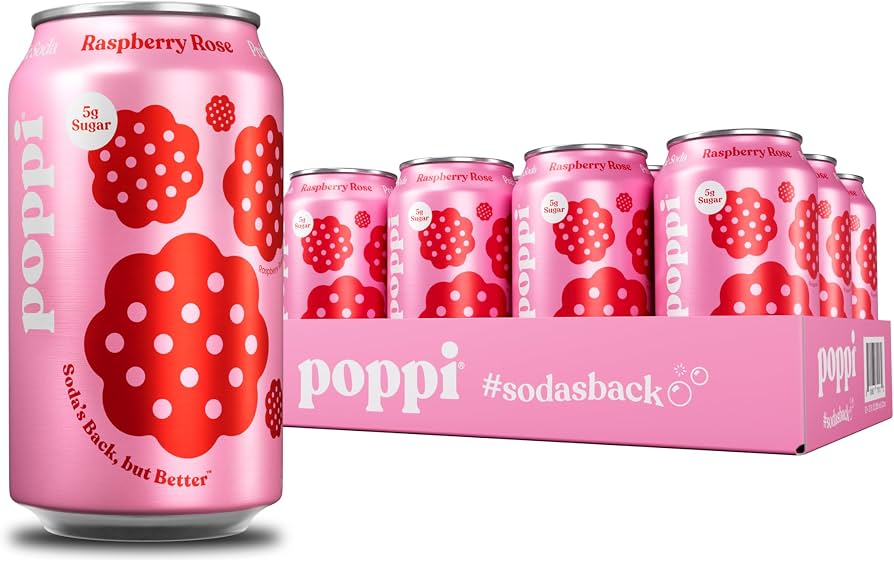 Poppi Low Sugar Raspberry Rose Soda 330ml X 24 Pcs