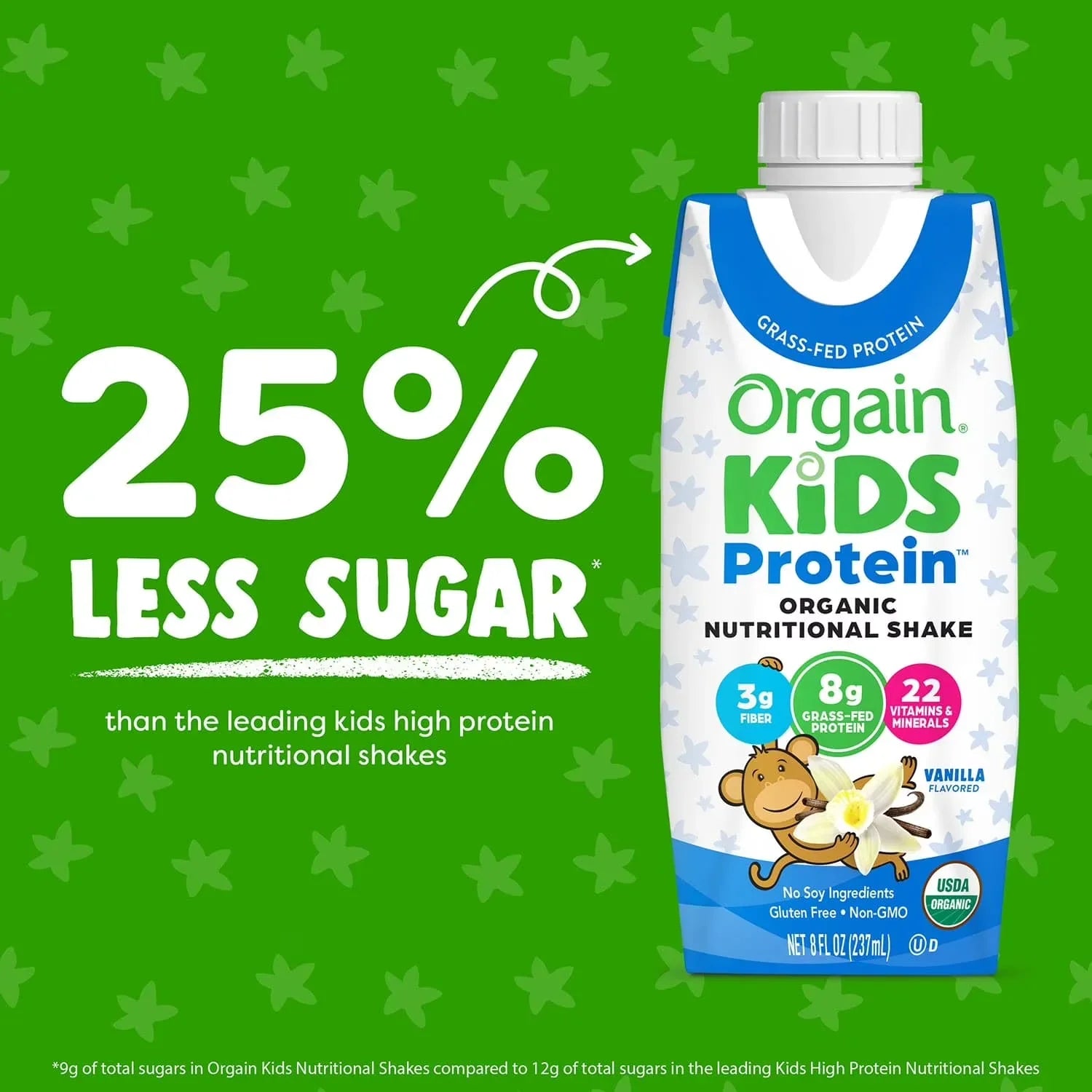 Orgain Kids 8g Protein Organic Nutritional Shake, Vanilla 237ml