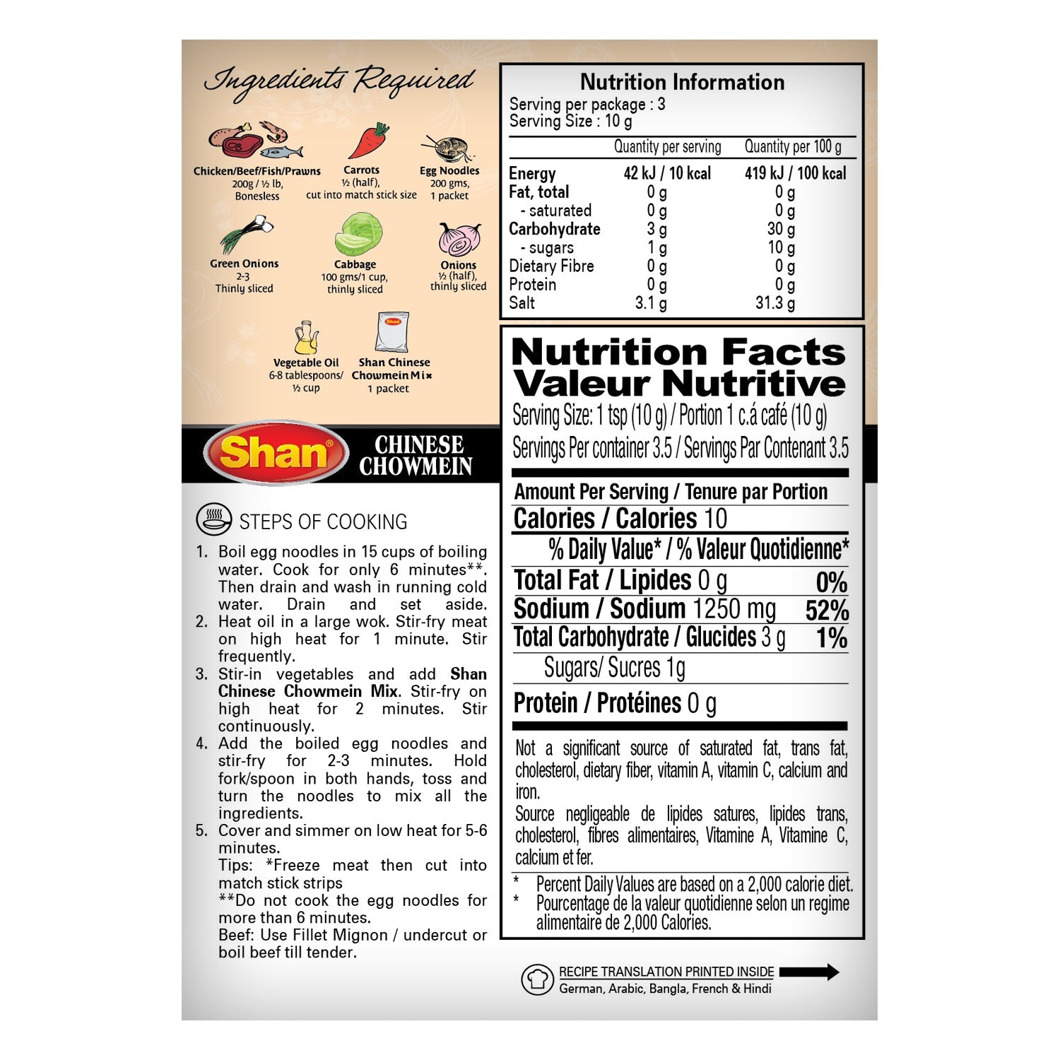 Shan Chinese Chowmein Oriental Seasoning Mix 35gm