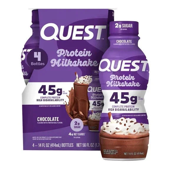 Quest Chocolate Protein Milkshake, 414ml Pack of 4