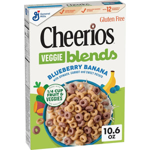 General Mills Cheerios Veggie Blends Cereal, Blueberry Banana Flavored 10.6 OZ