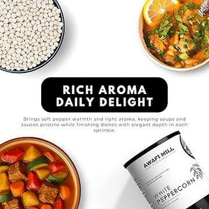 AWAFI MILL White Pepper Corns Piper Nigrum - 250 g | 9 Oz