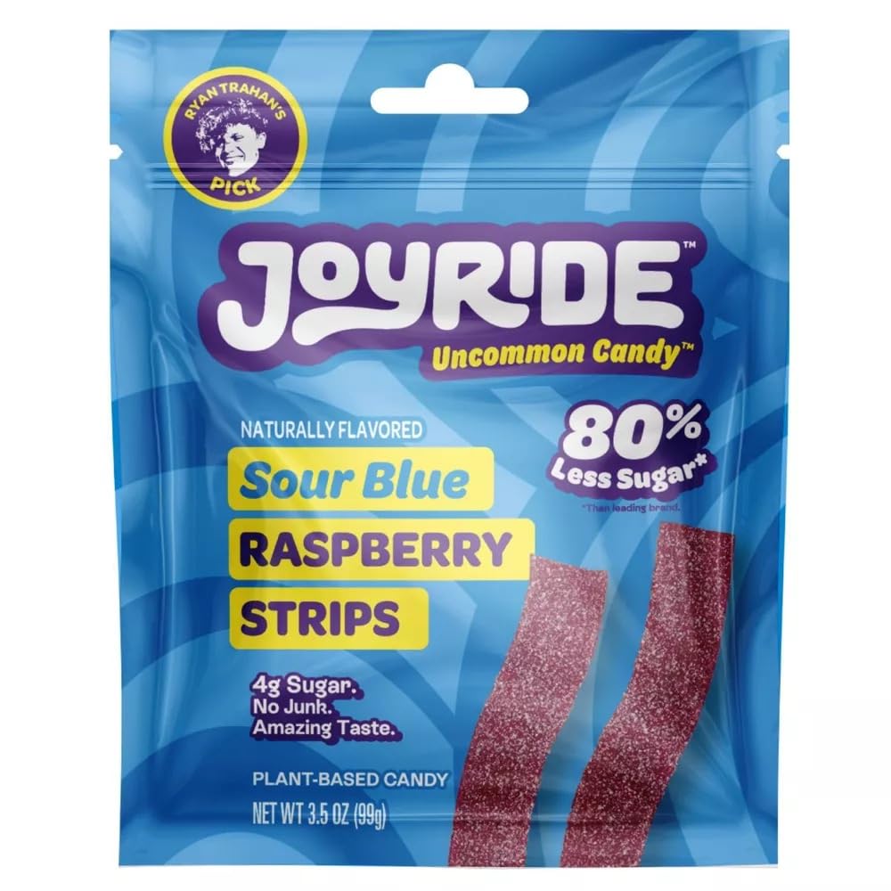 Joyride Sour Blue Raspberry Strips Low Sugar 99g