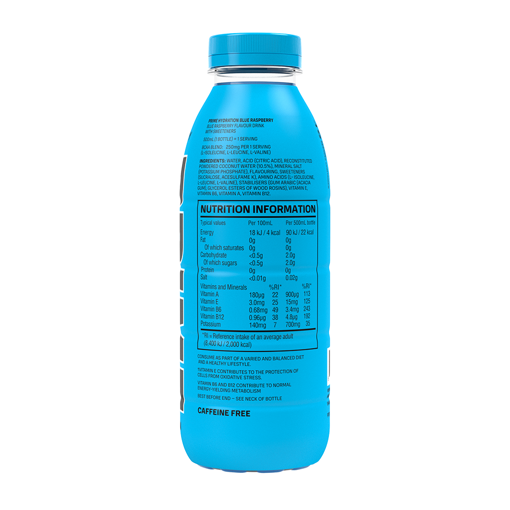 Prime Blue Raspberry Hydration Drink 500ml
