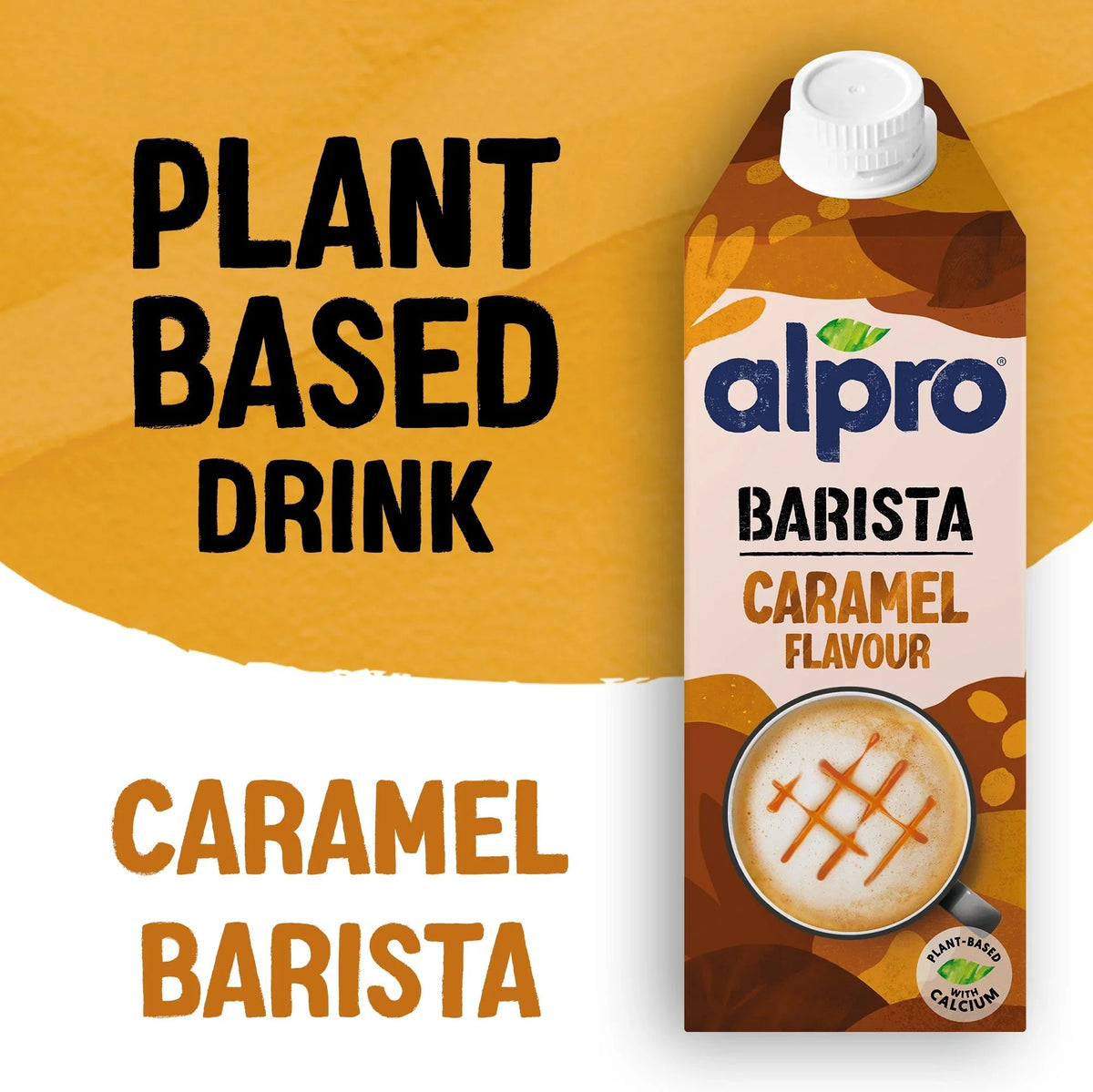 Alpro Barista Oat Caramel 750ml, Case of 8 (8 x 750ml), 100% Plant Based And Dairy Free, Suitable For Vegans, Naturally Free From Lactose, Rich In Nutrients