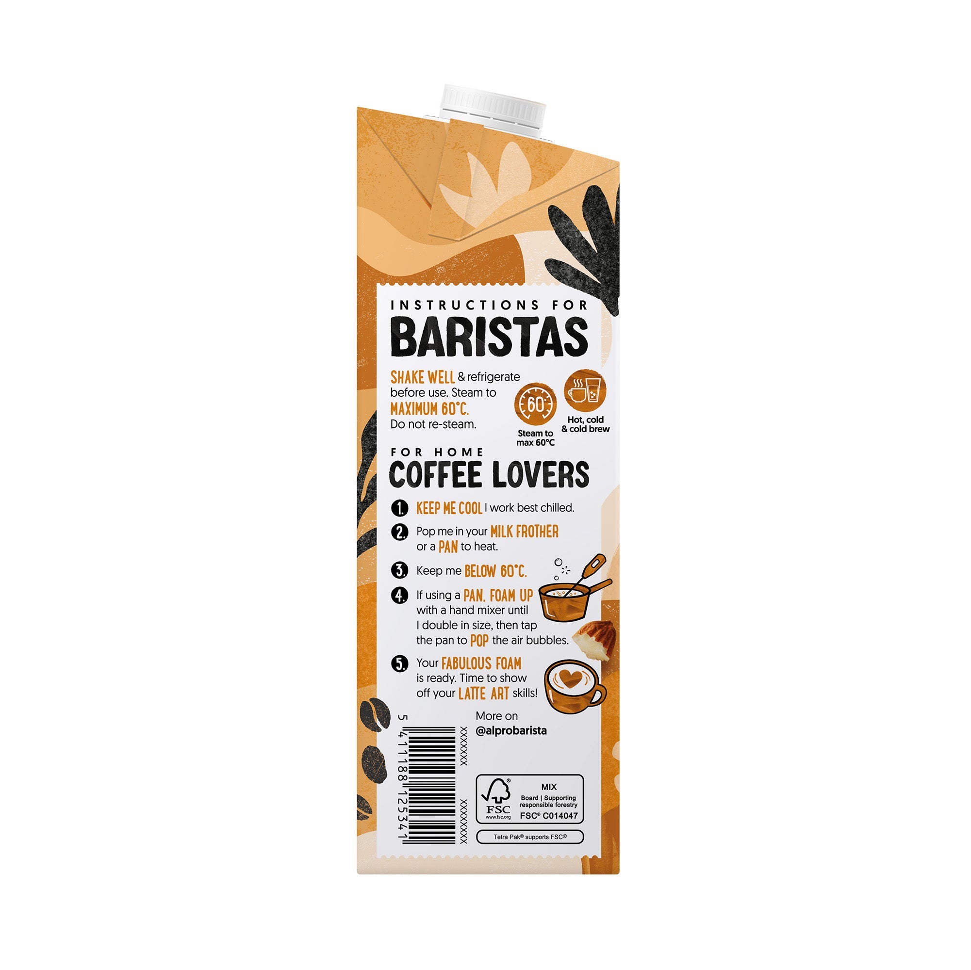 Alpro Barista Almond Drink, (Dual Pack 1Lx 2), Totally Plant Based And Vegan, Naturally Free From Lactose, Fabulously Foamable Addition To Your Coffee
