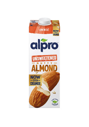 Alpro Almond Unsweetened Drink, Case of 8 (8 x 1L), 100% Plant Based