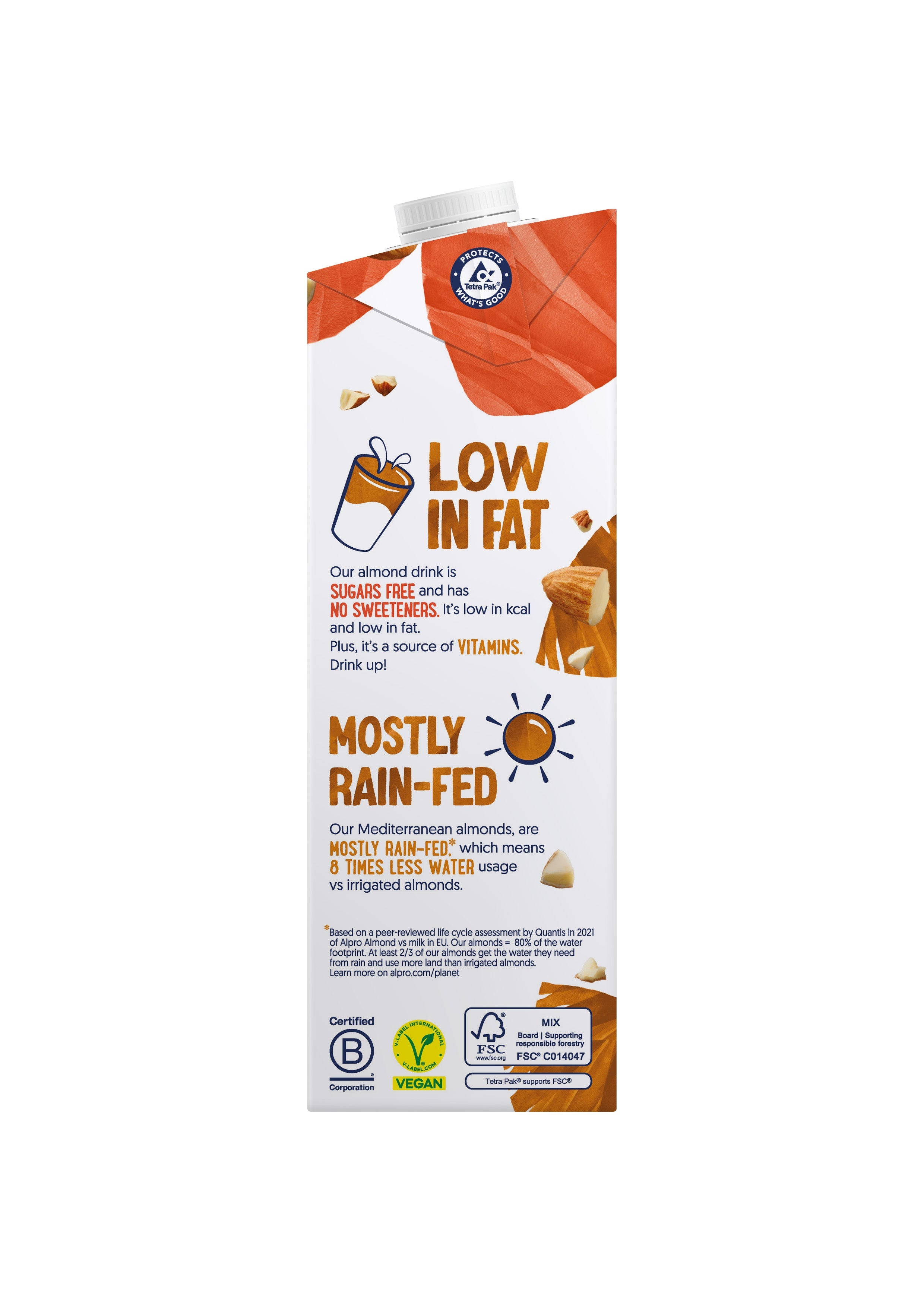 Alpro Almond Unsweetened Drink, 1L, 100% Plant Based And Dairy Free, Suitable For Vegans, Naturally Free From Lactose, Rich In Nutrients