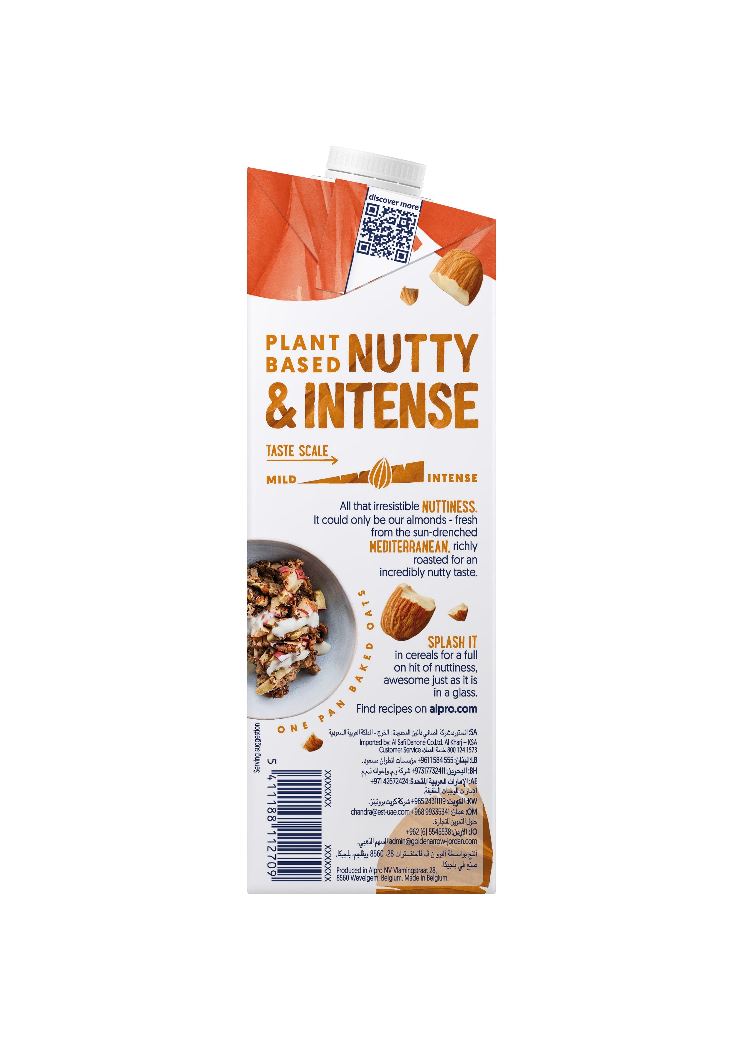 Alpro Almond Unsweetened Drink, 1L, 100% Plant Based And Dairy Free, Suitable For Vegans, Naturally Free From Lactose, Rich In Nutrients