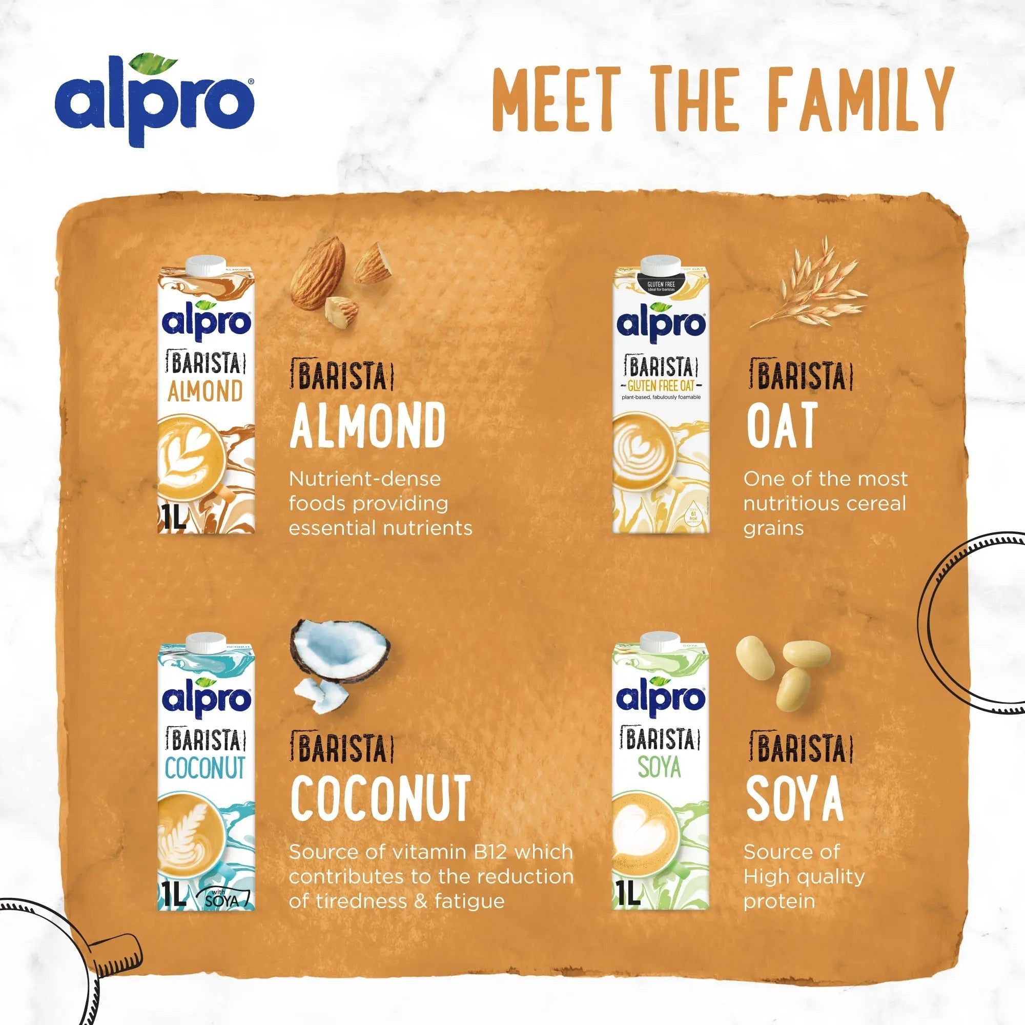 Alpro Barista Almond Drink 1L, (Pack of 4) 100% Totally Plant Based And Vegan, Naturally Free From Lactose, Fabulously Foamable Addition To Your Coffee