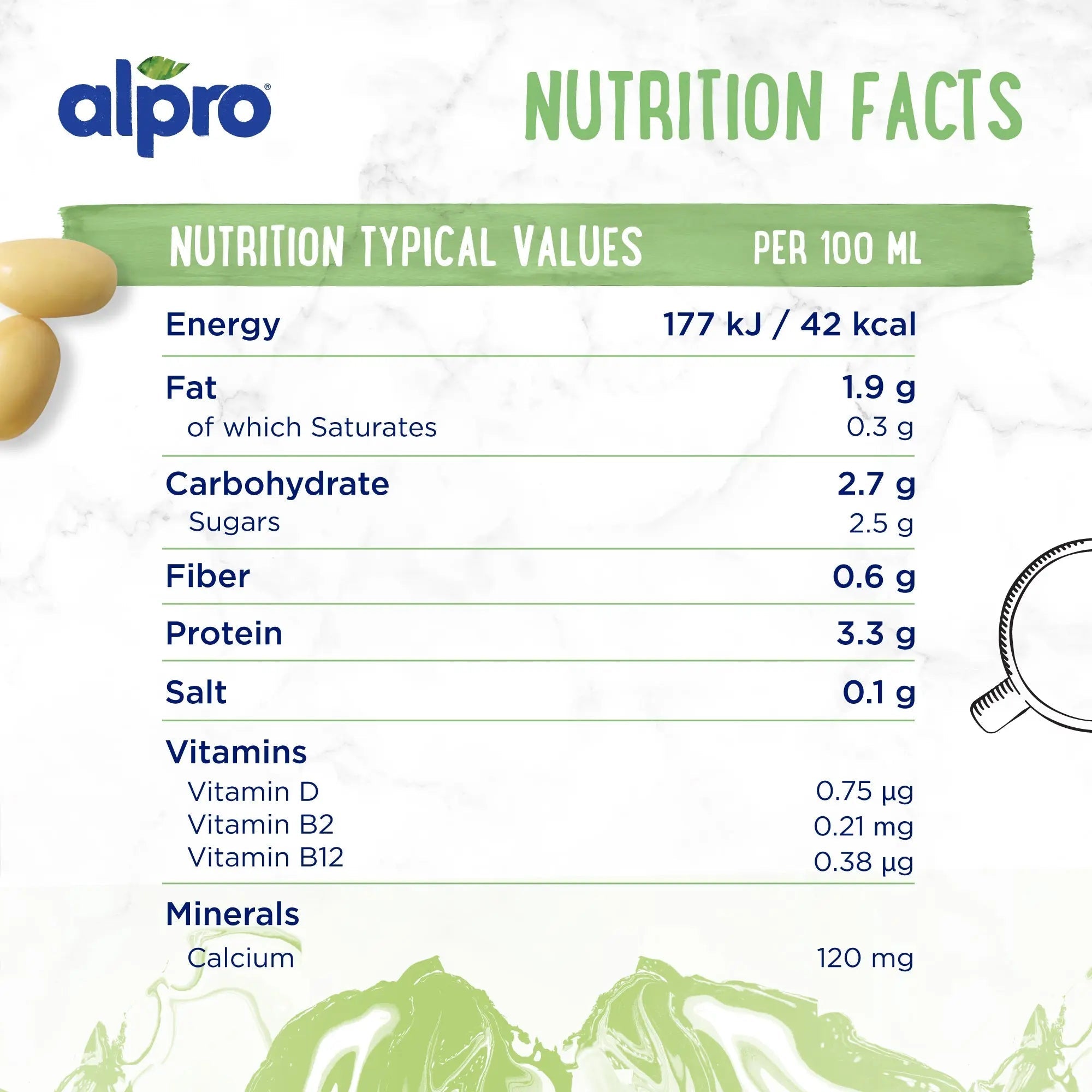 Alpro Barista Soya Drink 1L,(Pack of 4) 100% Totally Plant Based, Dairy & Vegan, Naturally Free From Lactose, Fabulously Foamable Addition To Your Coffee