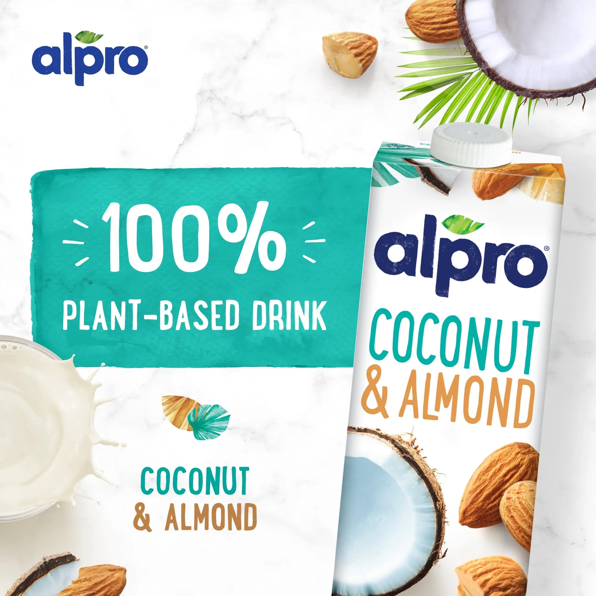 Alpro Coconut-Almond Drink 1L,(Pack of 4) 100% Plant Based And Dairy Free, Suitable For Vegans, Naturally Free From Lactose, Rich In Nutrients