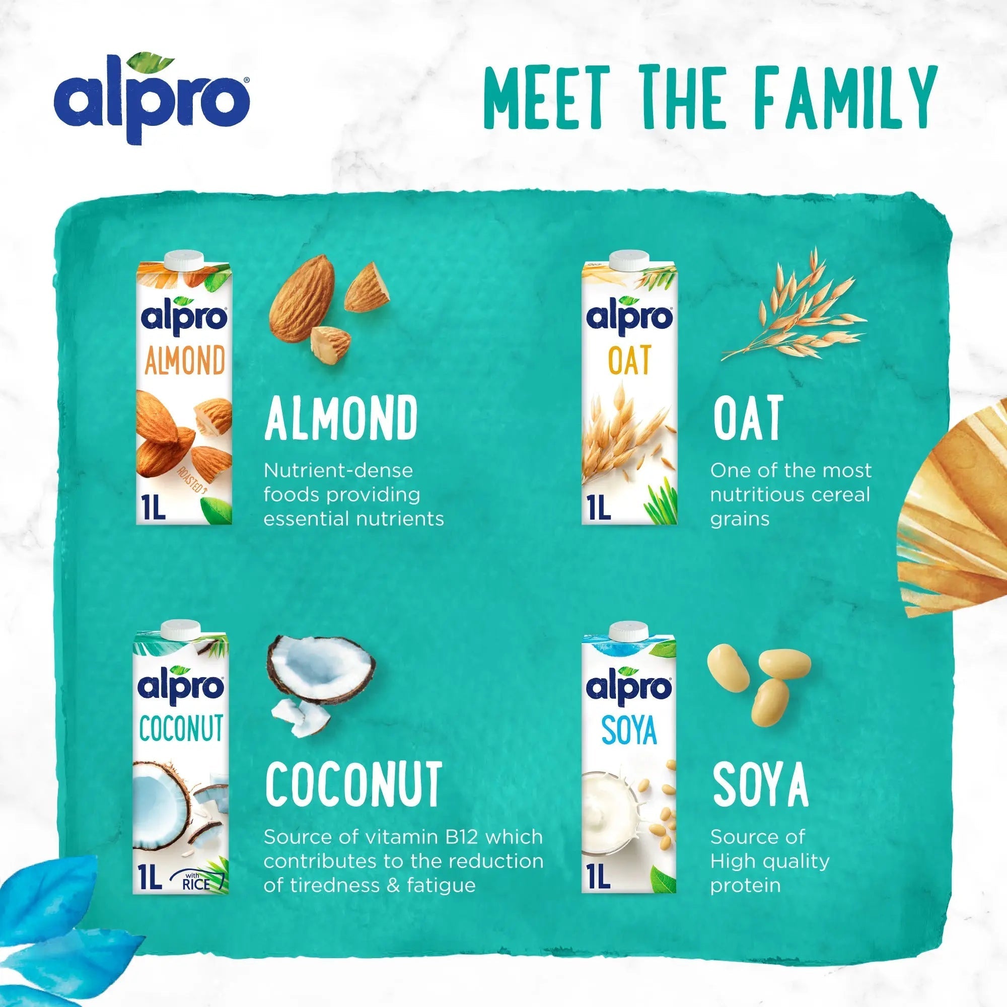 Alpro Coconut-Almond Drink 1L,(Pack of 4) 100% Plant Based And Dairy Free, Suitable For Vegans, Naturally Free From Lactose, Rich In Nutrients