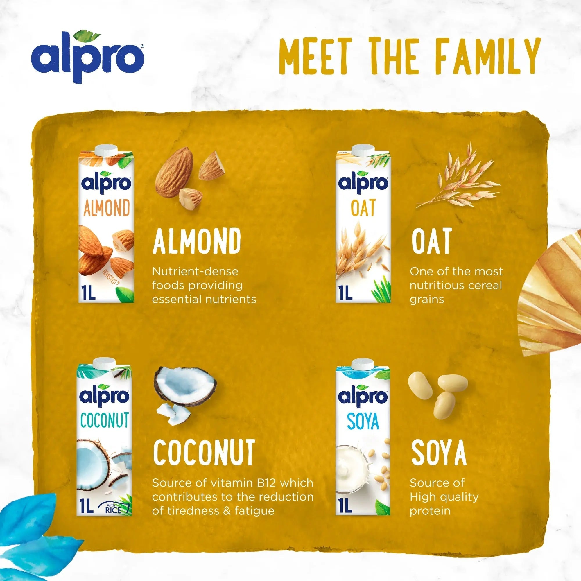 Alpro Oat Drink 1L, (Pack of 4) 100% Plant Based And Dairy Free, Suitable For Vegans, Naturally Free From Lactose, Rich In Nutrients