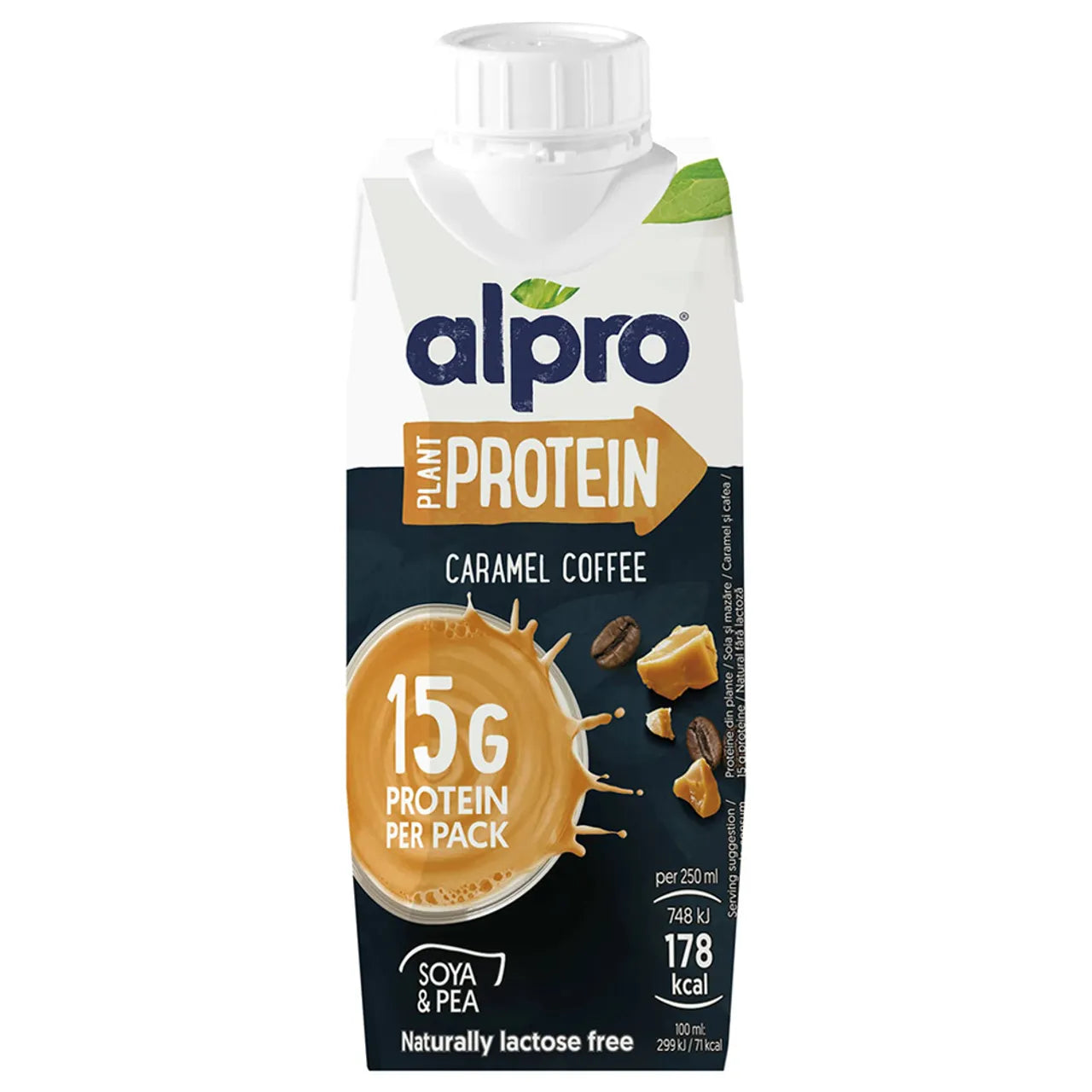 Alpro plant protein caramel coffee drink