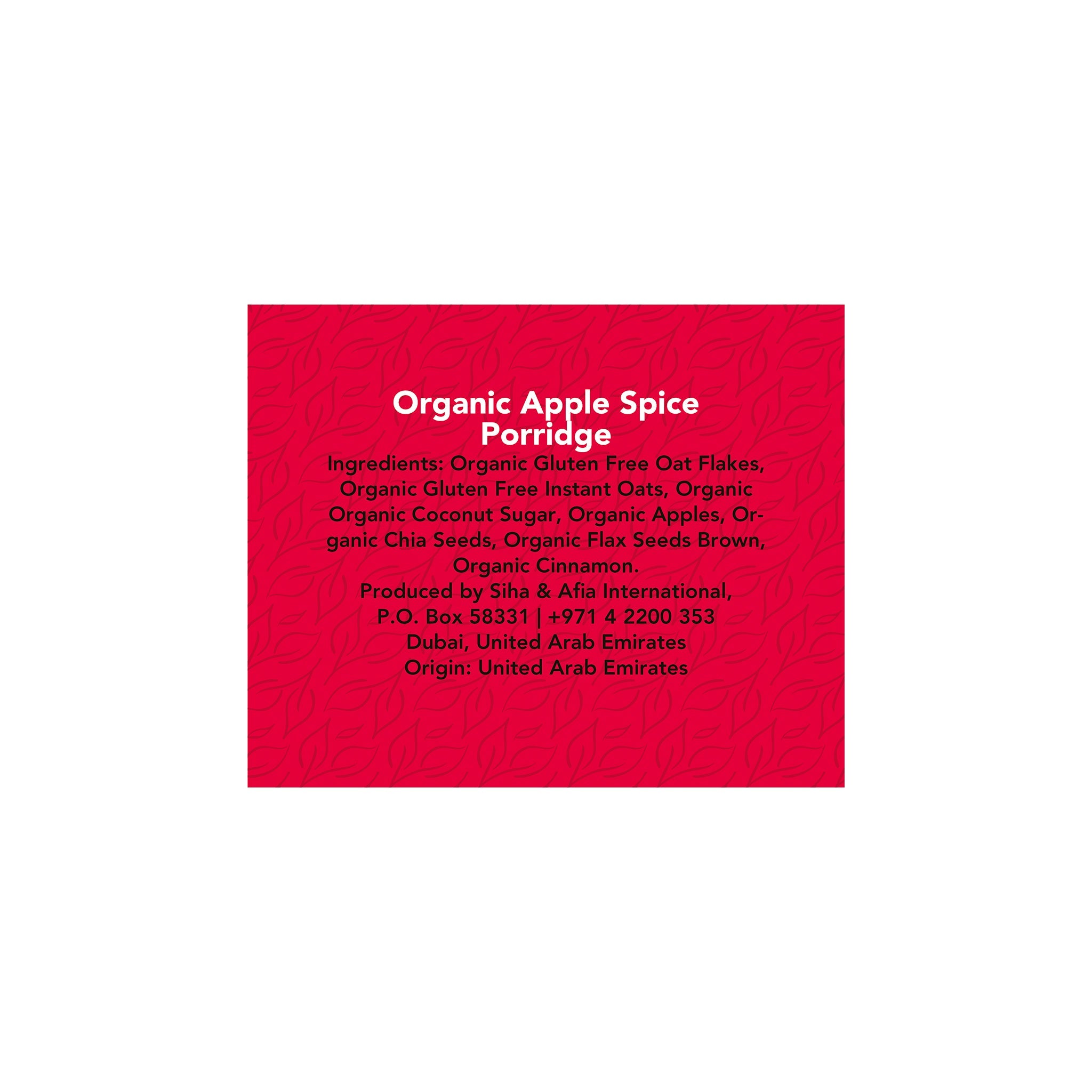 Meadows Organic Apple Spice Porridge 60g