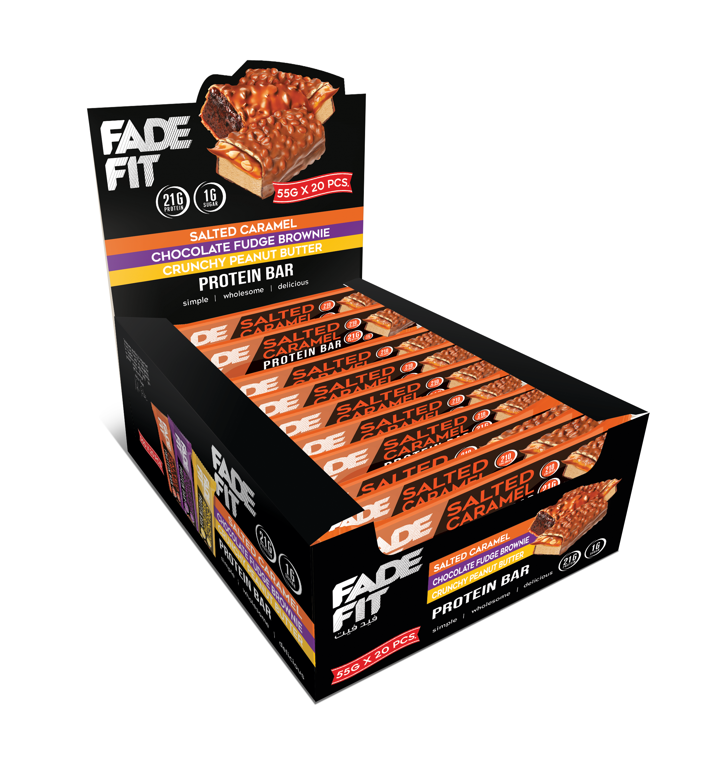 Fade Fit - Salted Caramel Protein Bar (20 X 55g) Box
