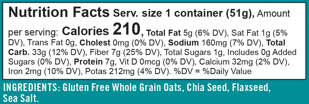 Bob's Red Mill Gluten Free Oatmeal Cup Classic with Flax & Chia, Non-GMO 51gm