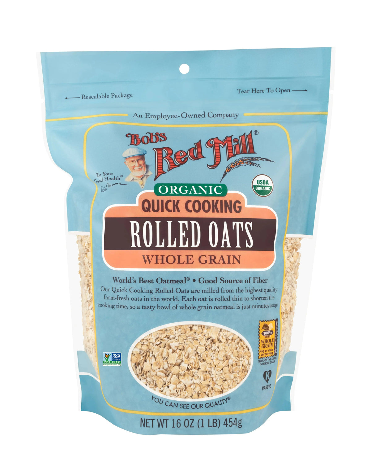Bob's Red Mill Organic Quick Cooking Rolled Oats, Whole Grain, Non-GMO - 907gm