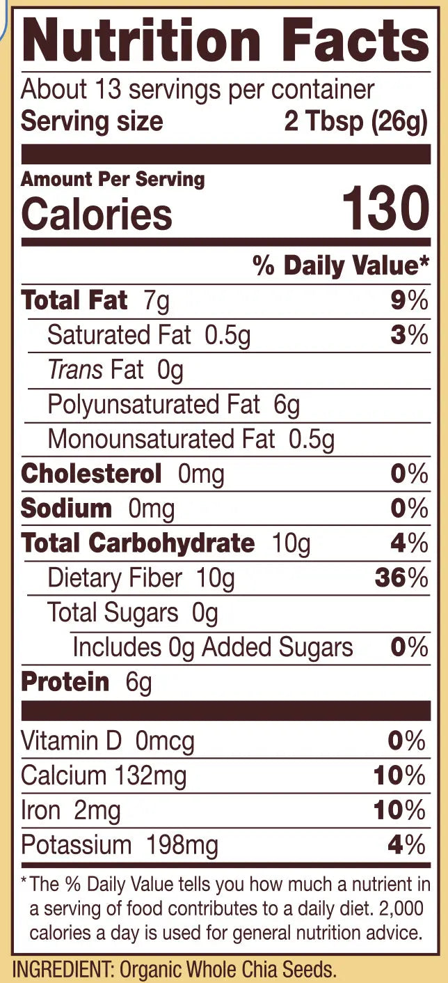 Bob's Red Mill Organic Whole Chia Seeds, Gluten Free, Non-GMO 340gm