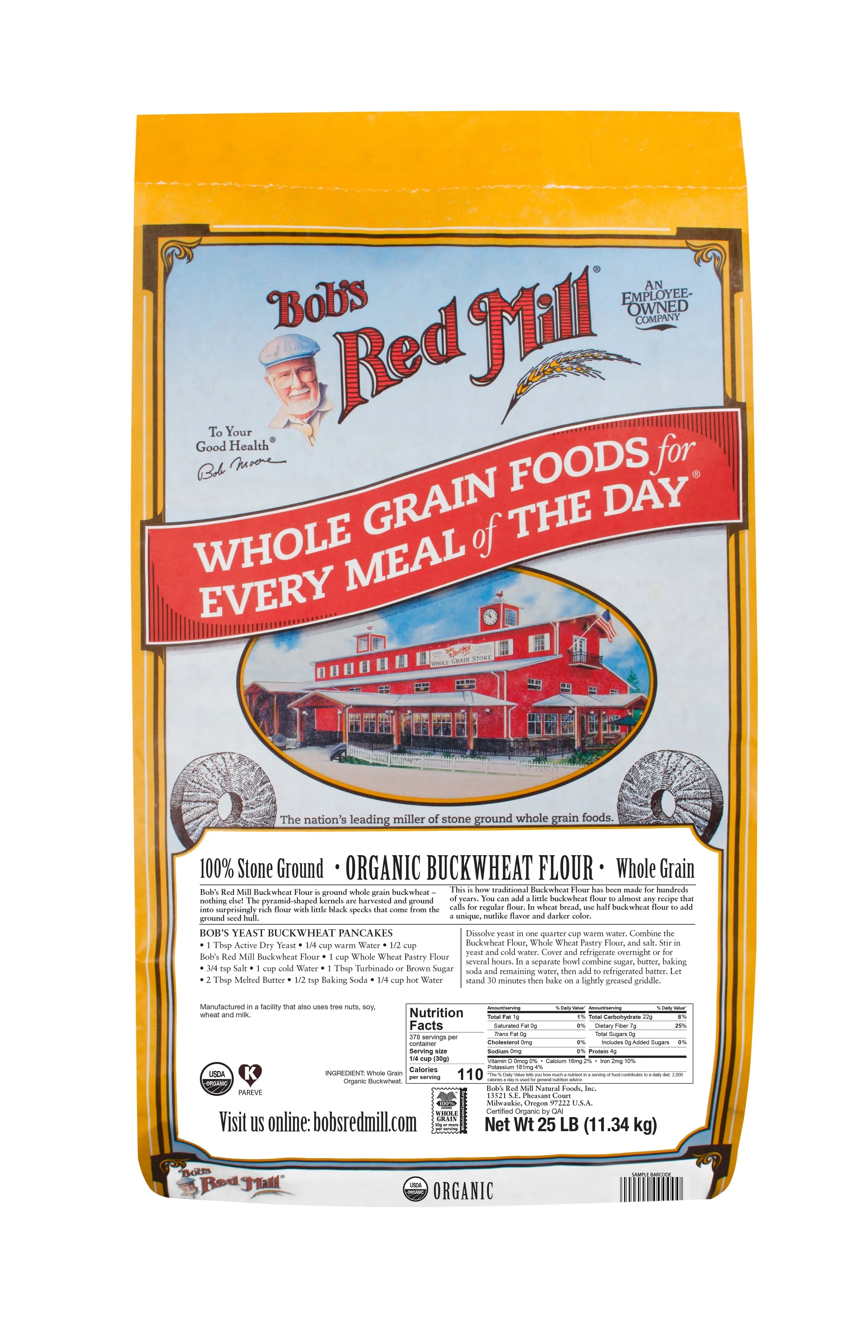 Bob's Red Mill Organic Whole Grain Buckwheat Flour,11.34 Kg