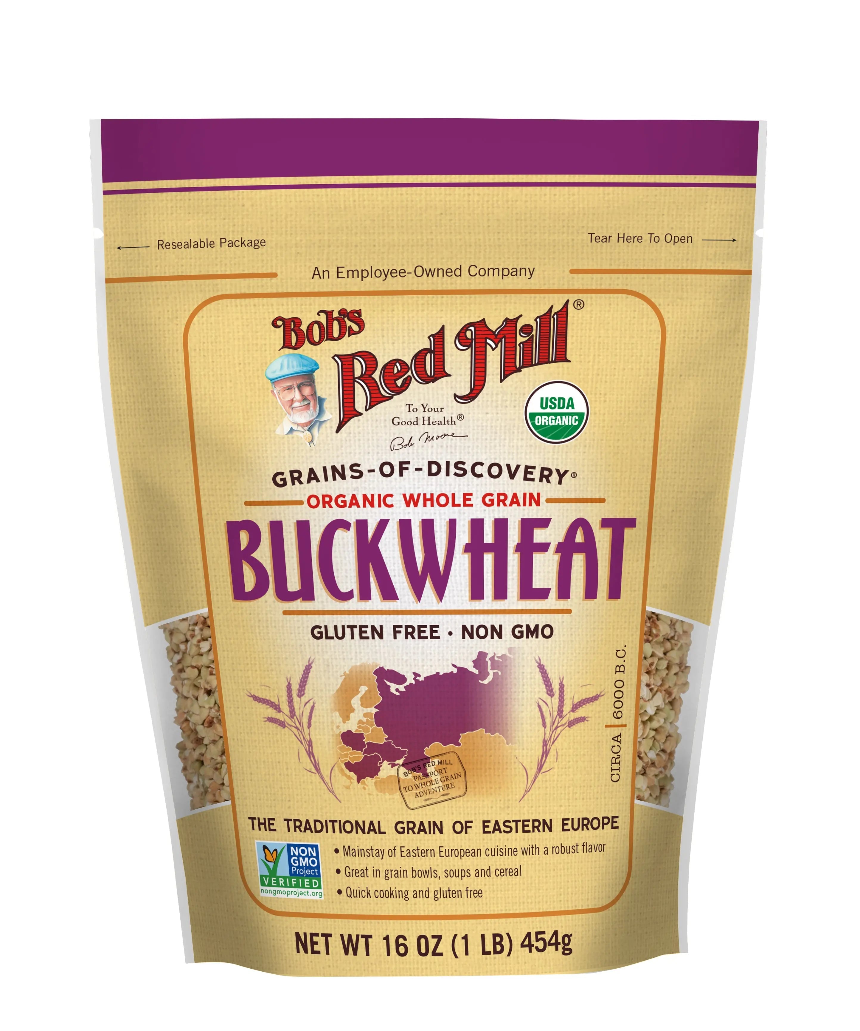 Bob's Red Mill Organic Whole Grain Buckwheat Groats Raw, Gluten Free, Non-GMO 454gm
