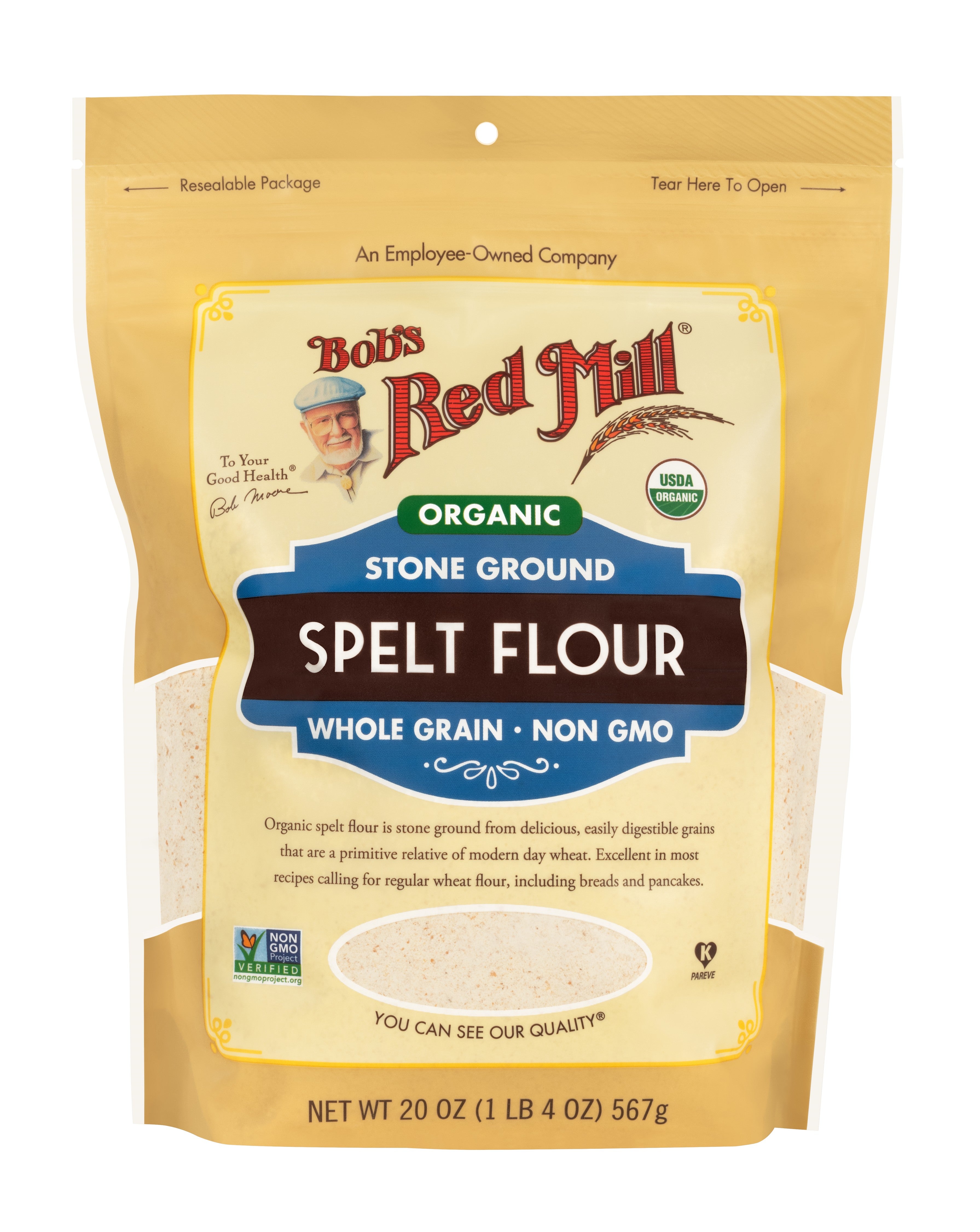 Bob's Red Mill Organic Whole Grain Spelt Flour, Non-GMO 567gm