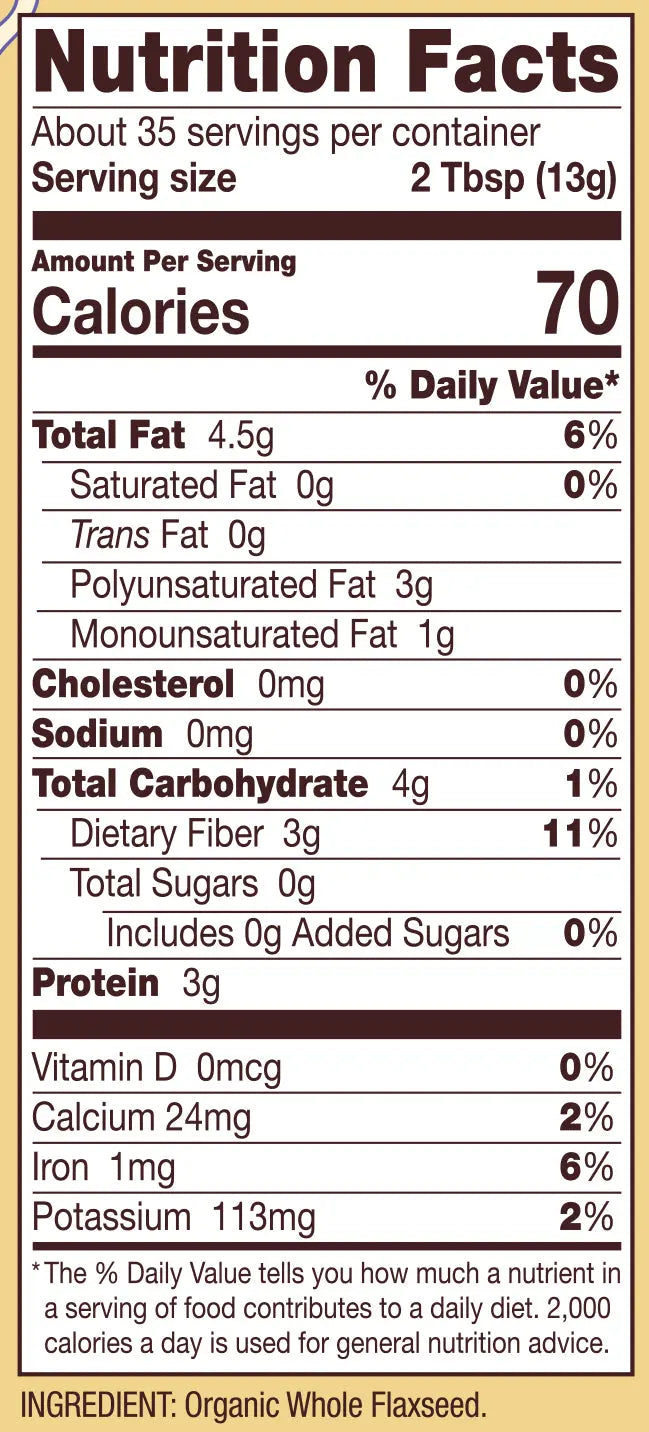 Bob's Red Mill Organic Whole Ground Flaxseed Meal, Gluten Free, Non-GMO 453gm