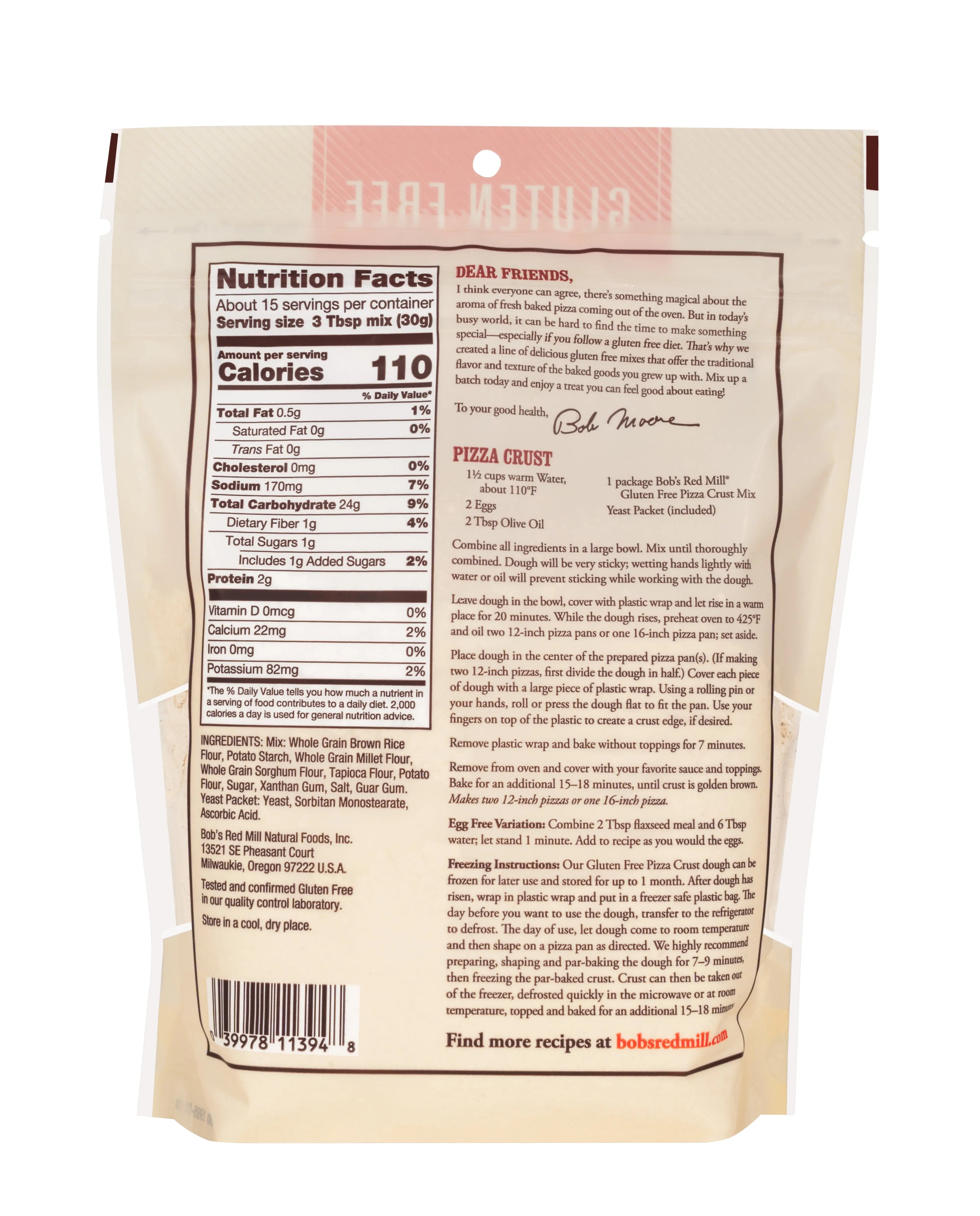 Bob's Red Mill Pizza Crust Mix, Gluten Free, 454gm