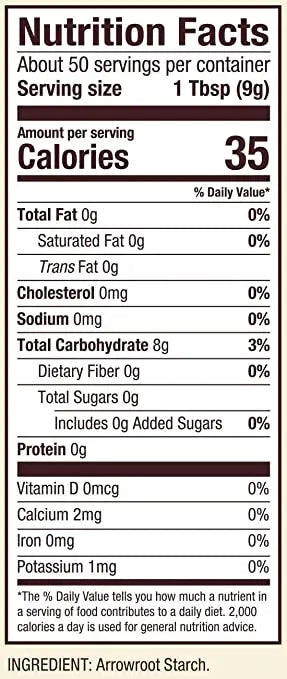 Bob's Red Mill Premium Quality Arrowroot Starch/ Flour, Gluten Free, Non-GMO 454gm