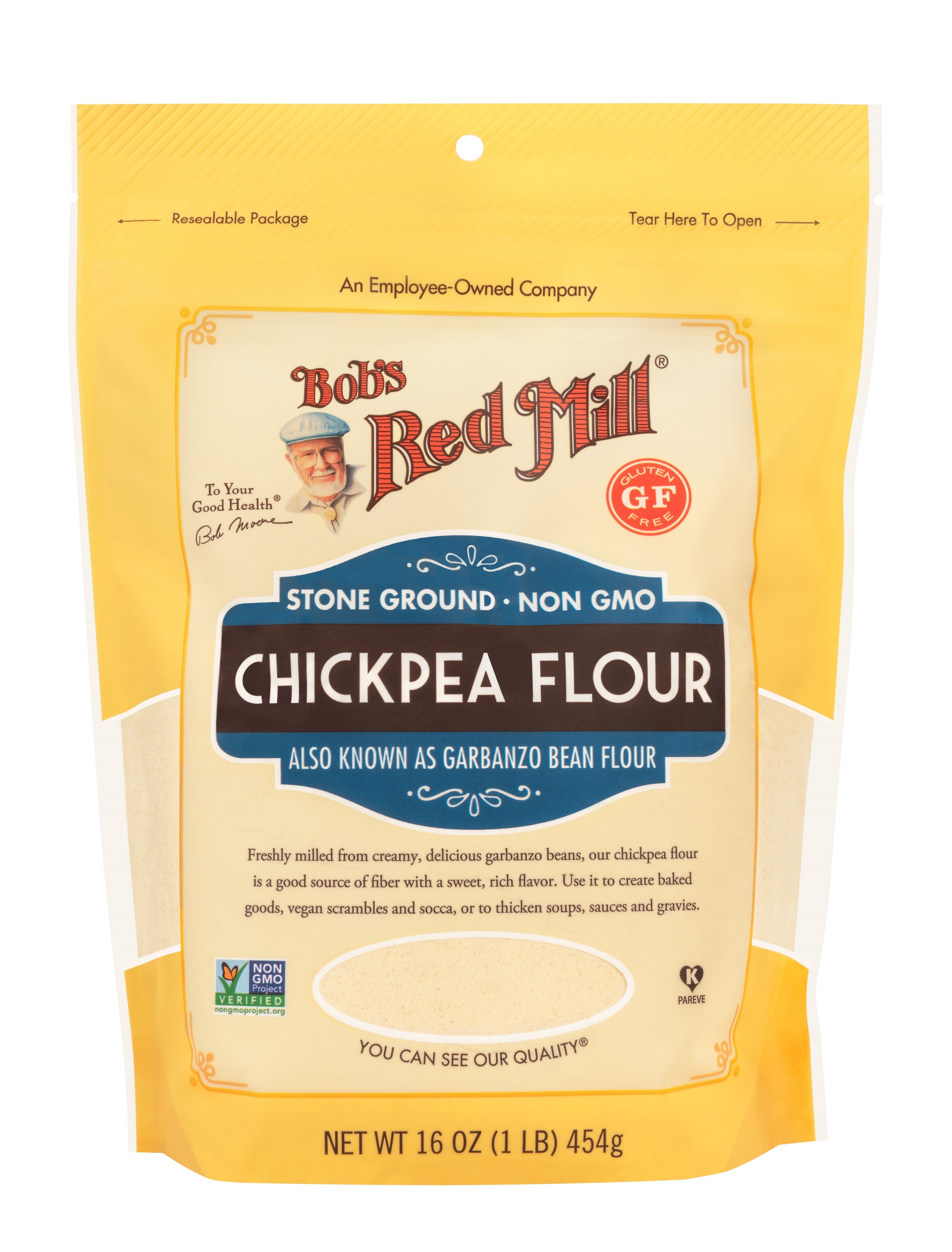Bob's Red Mill Stone Ground Chickpea Flour , Non-GMO 454gm  (Garbanzo Bean Flour)