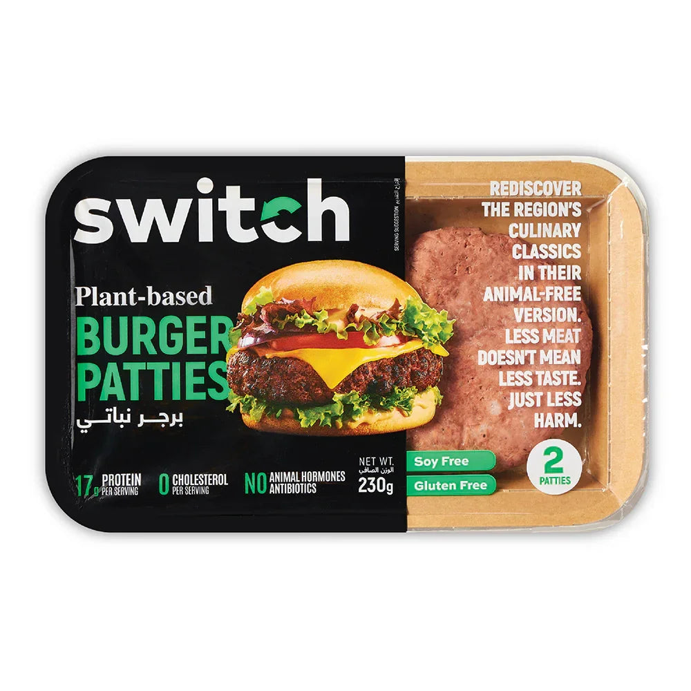 Packaged plant-based burger patties