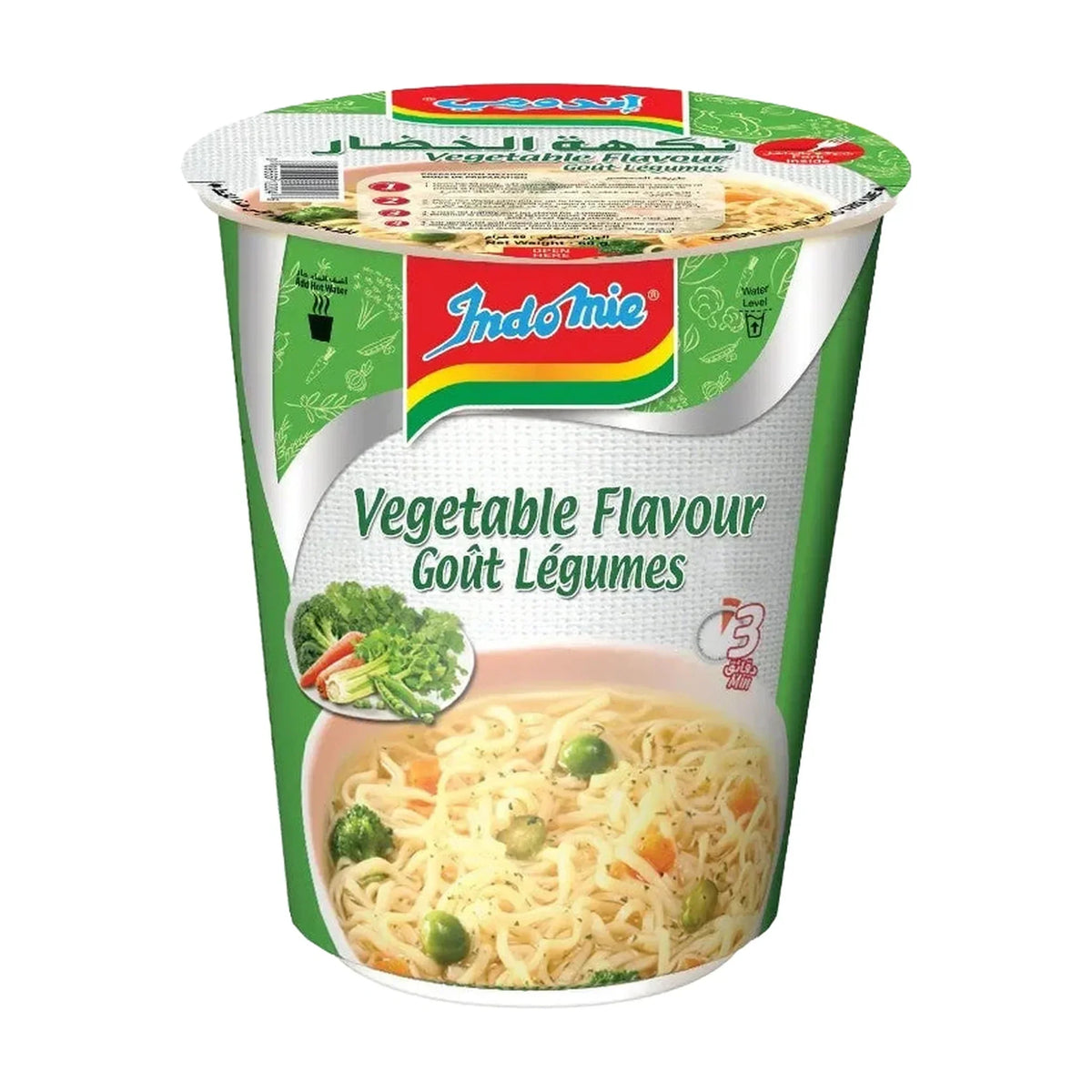 Indomie Instant Noodles, Vegetable Flavour with Seasoning Powder and Sauce - 60g Pack of 4