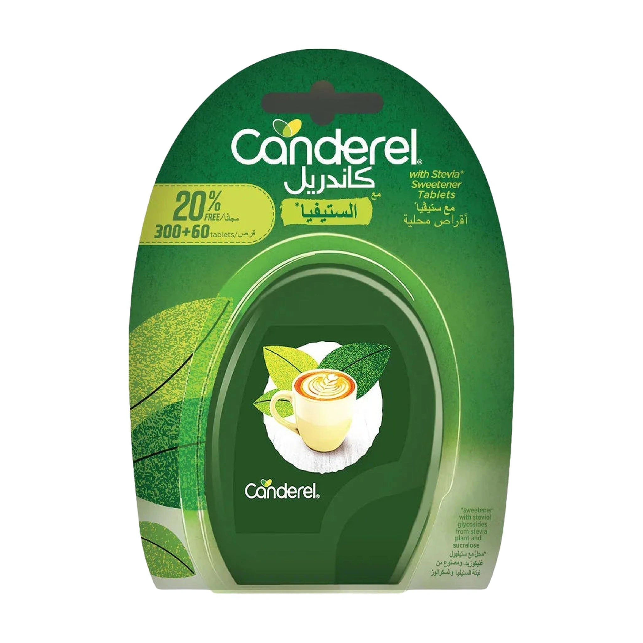 Canderel Stevia 300 TABS+60 TABS Free, Low Calorie Sweetener.