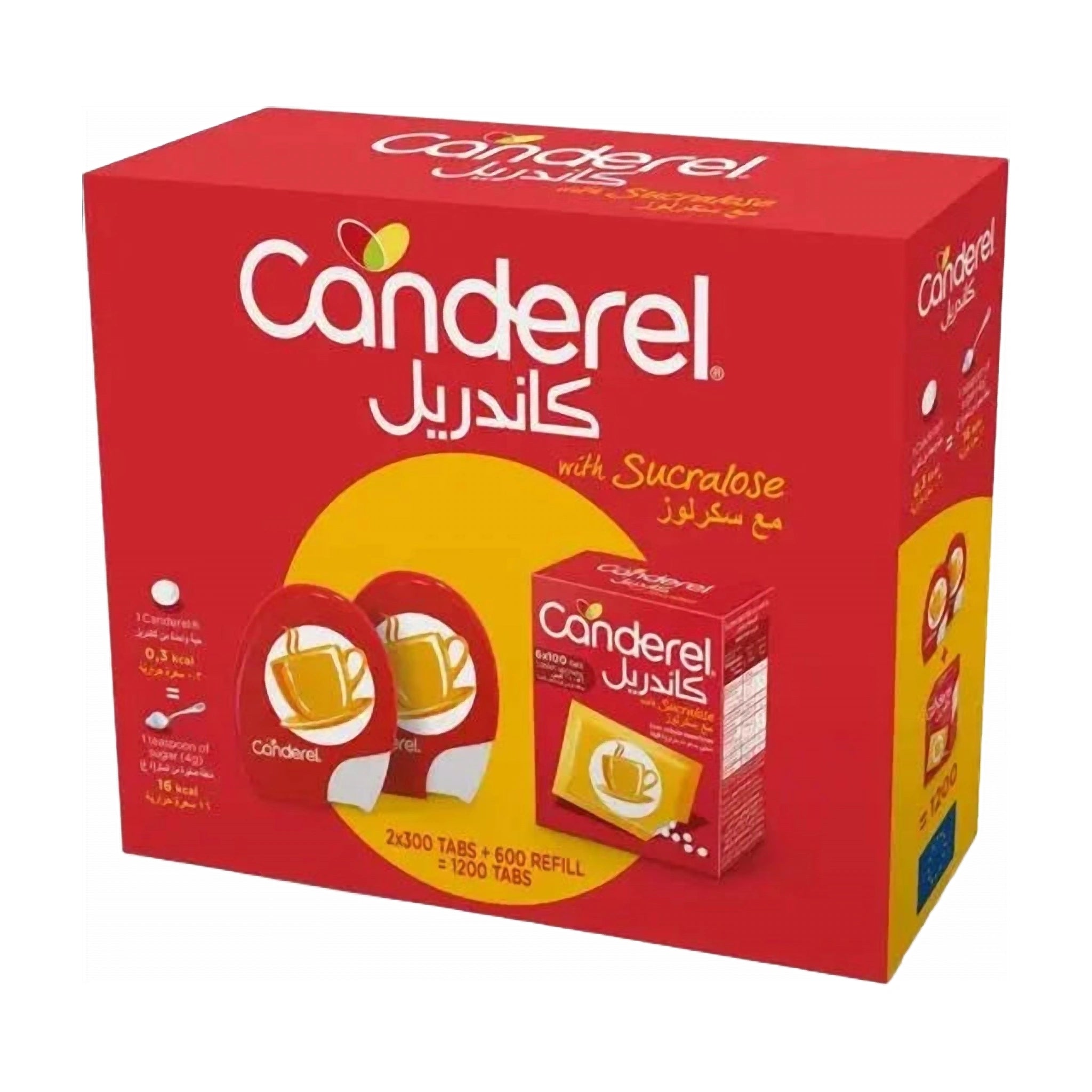 Canderel Sucralose 300 Tabs x 2 + 600 Tabs Refill (1200 Tabs)