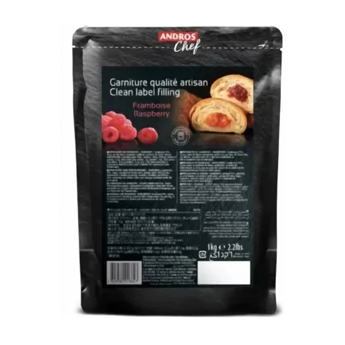 Andros Chef Frozen Raspberry Clean Label Filling – Bake Stable, 1Kg