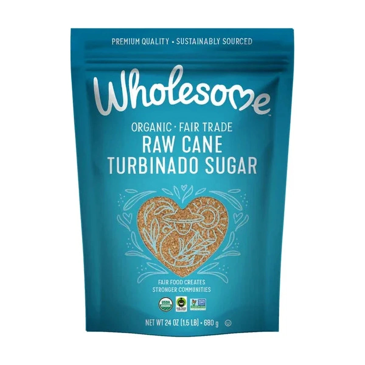 Wholesome Organic Fair Trade Premium Quality Raw Cane Turbinado Sugar, Vegan, Gluten Free,680gm - Offer | Welaza