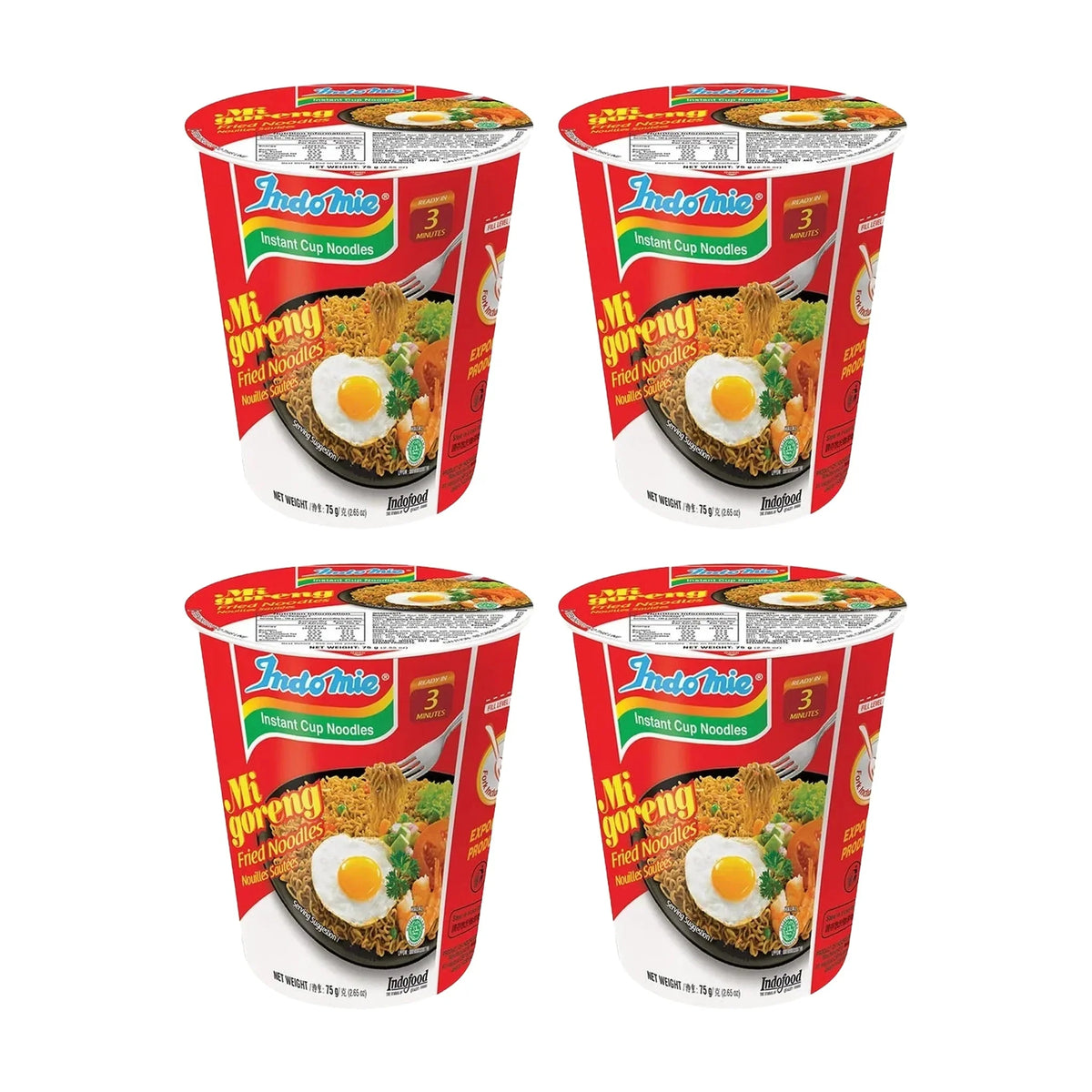 Indomie Mi Goreng Instant Cup Fried Noodles, Original Flavour
