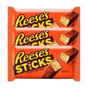 Reese's Sticks Milk Chocolate Peanut Butter Candy Bar, 42gm x 3 | Welaza